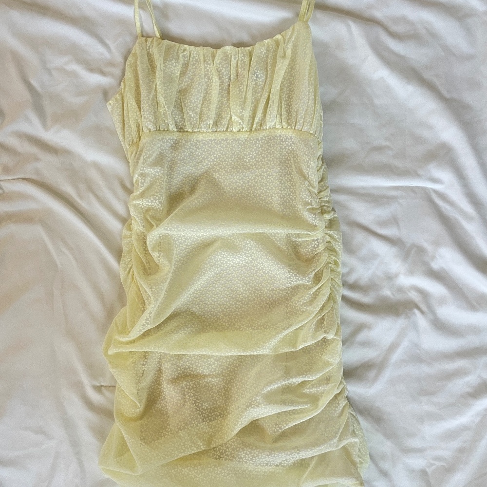 Stella Dallas - Yellow flower print mini dress - size small